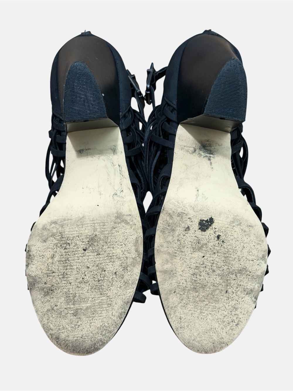 JustFab Black Strappy Cage Block Heels - Picture 9 of 9